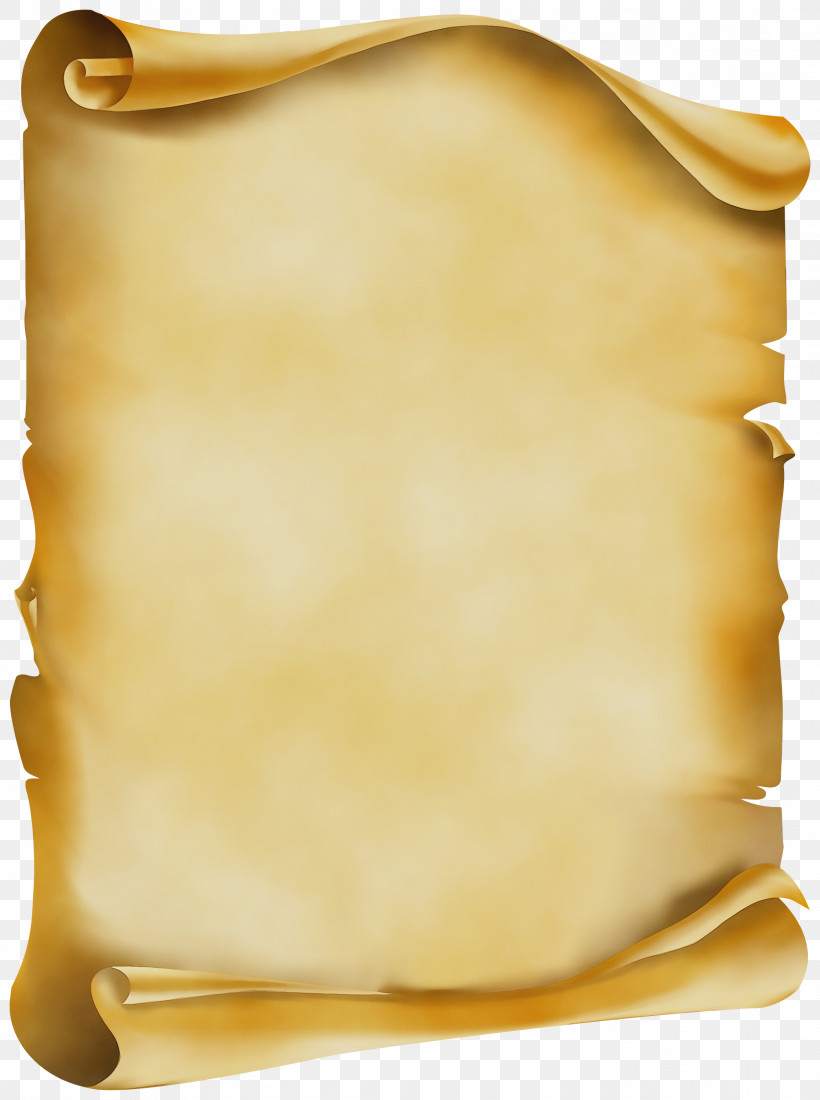 Yellow Beige Scroll Leather, PNG, 2235x3000px, Watercolor, Beige, Leather, Paint, Scroll Download Free