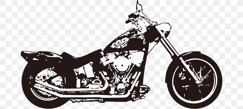 Motorcycle Chopper Vehicle, PNG, 682x370px, Motorcycle, Bicycle Frame, Black And White, Bobber, Chopper Download Free