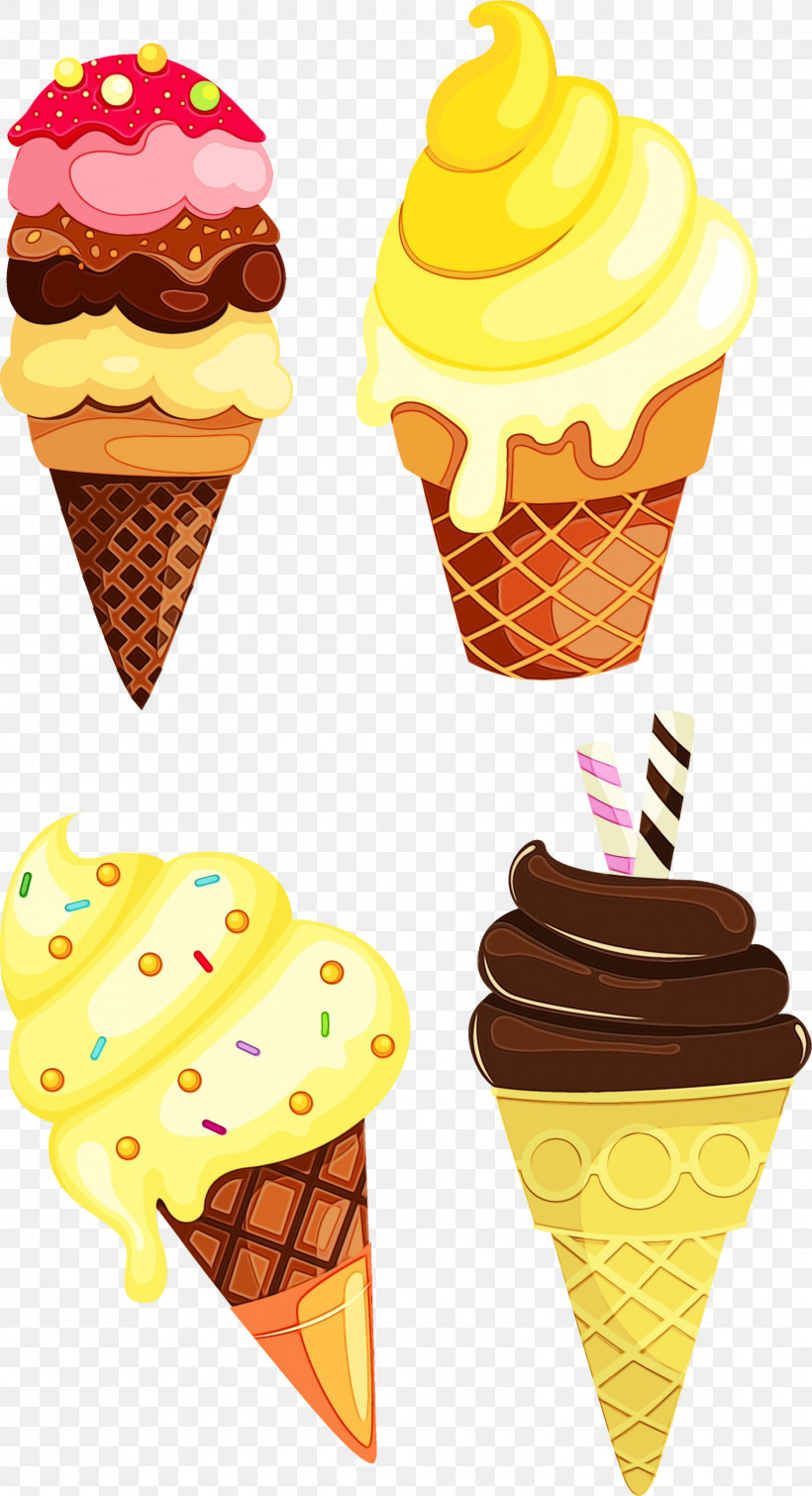 Ice Cream, PNG, 1628x2999px, Watercolor, Cone, Cream, Flavor, Gelato Download Free