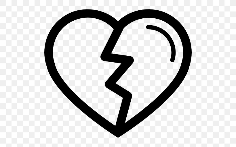 Broken Heart Symbol Shape, PNG, 512x512px, Heart, Area, Black And White, Broken Heart, Hyperlink Download Free