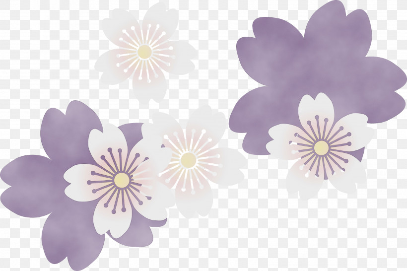 Flower Purple Petal Violet Plant, PNG, 3177x2116px, Cherry Flower, Flower, Herbaceous Plant, Lilac, Paint Download Free