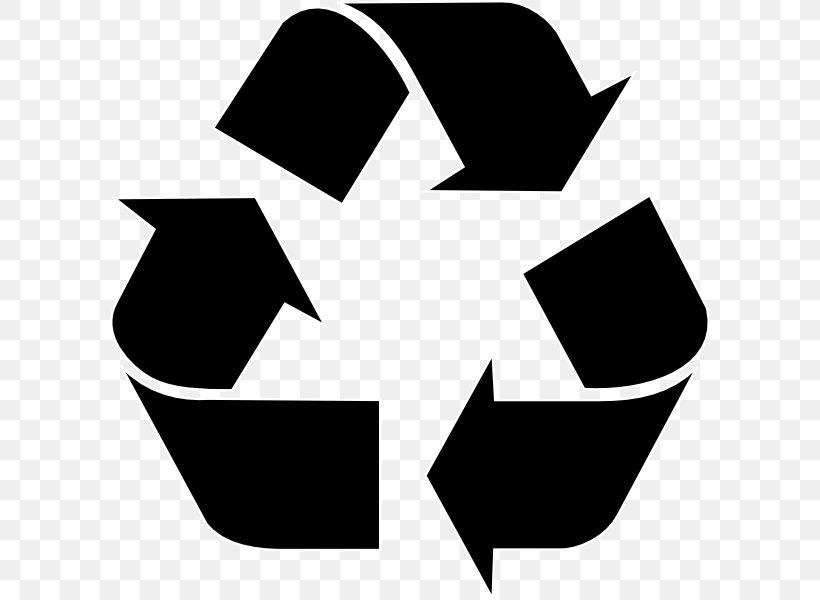 Recycling Symbol Clip Art, PNG, 600x600px, Recycling Symbol, Black, Black And White, Highdensity Polyethylene, Label Download Free
