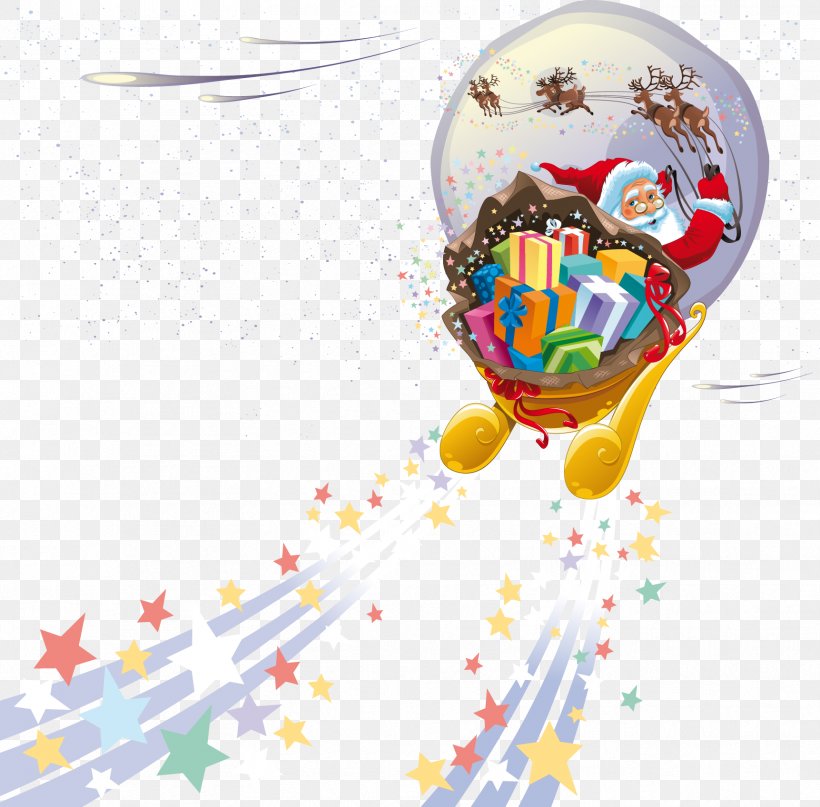 Rudolph Santa Claus Reindeer Sled Christmas, PNG, 1723x1697px, Rudolph, Balloon, Christmas, Christmas Card, Gift Download Free