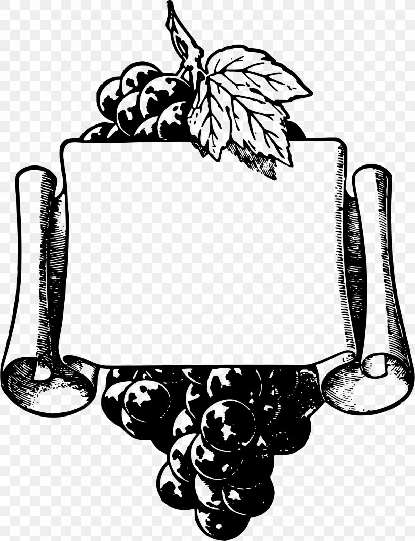 Wine Common Grape Vine Borders And Frames Clip Art, PNG, 1840x2400px, Wine, Artwork, Black And White, Borders And Frames, Common Grape Vine Download Free