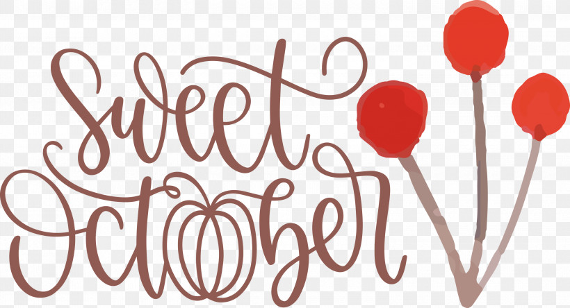 Sweet October October Fall, PNG, 3000x1625px, October, Autumn, Calligraphy, Fall, Flower Download Free