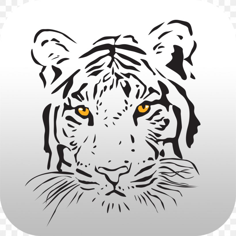 White Tiger Abziehtattoo Felidae, PNG, 1024x1024px, Tiger, Abziehtattoo, Art, Big Cats, Black Download Free
