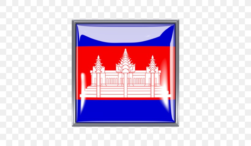 Flag Of Cambodia Flag Of Cambodia Rectangle Picture Frames, PNG, 640x480px, Cambodia, Area, Blanket, Blue, Brand Download Free
