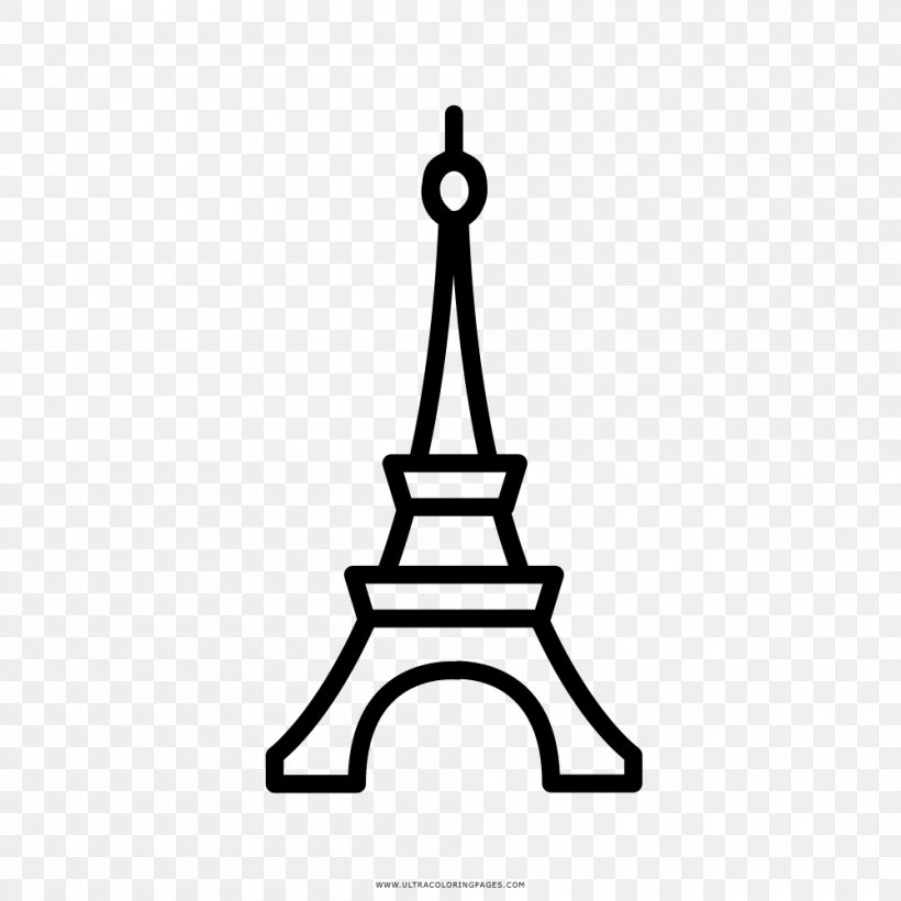 Eiffel Tower Champ De Mars Landmark, PNG, 1000x1000px, Eiffel Tower, Black And White, Champ De Mars, Clock Tower, Coloring Book Download Free