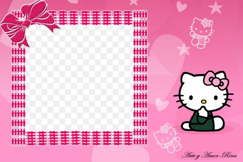 Hello Kitty Picture Frames Photography Graphic Design, PNG, 1500x1000px, Hello Kitty, Art, Flower, Greeting Card, Heart Download Free