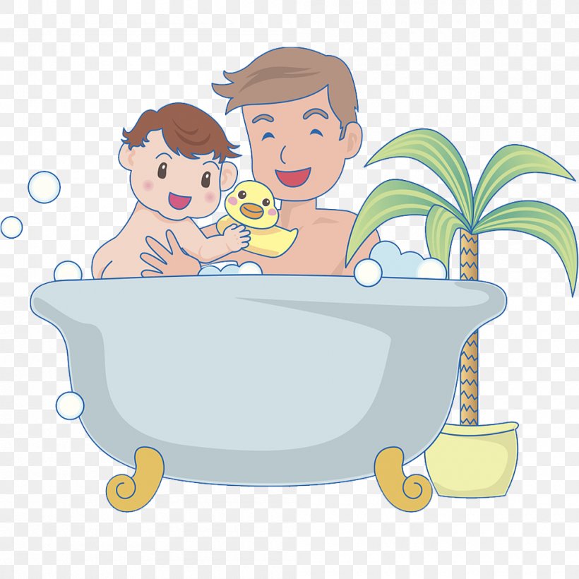 Illustration Father Drawing Image Bathing, PNG, 1000x1000px, Father, Art, Bathing, Bathtub, Cartoon Download Free