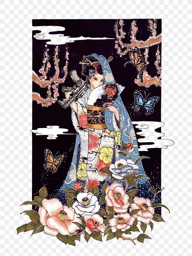 Japan Geisha Graphic Design Illustration, PNG, 1500x1998px, Japan, Art, Costume Design, Designer, Drawing Download Free