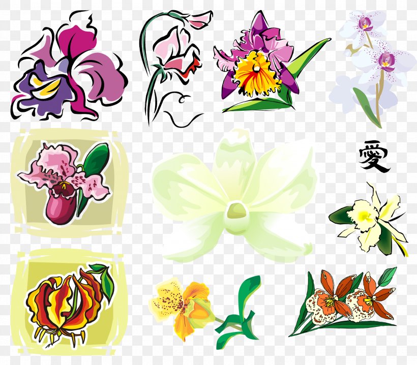 Floral Design Orchids Cut Flowers Clip Art, PNG, 2637x2309px, Floral Design, Animal Figure, Art, Artwork, Body Jewelry Download Free