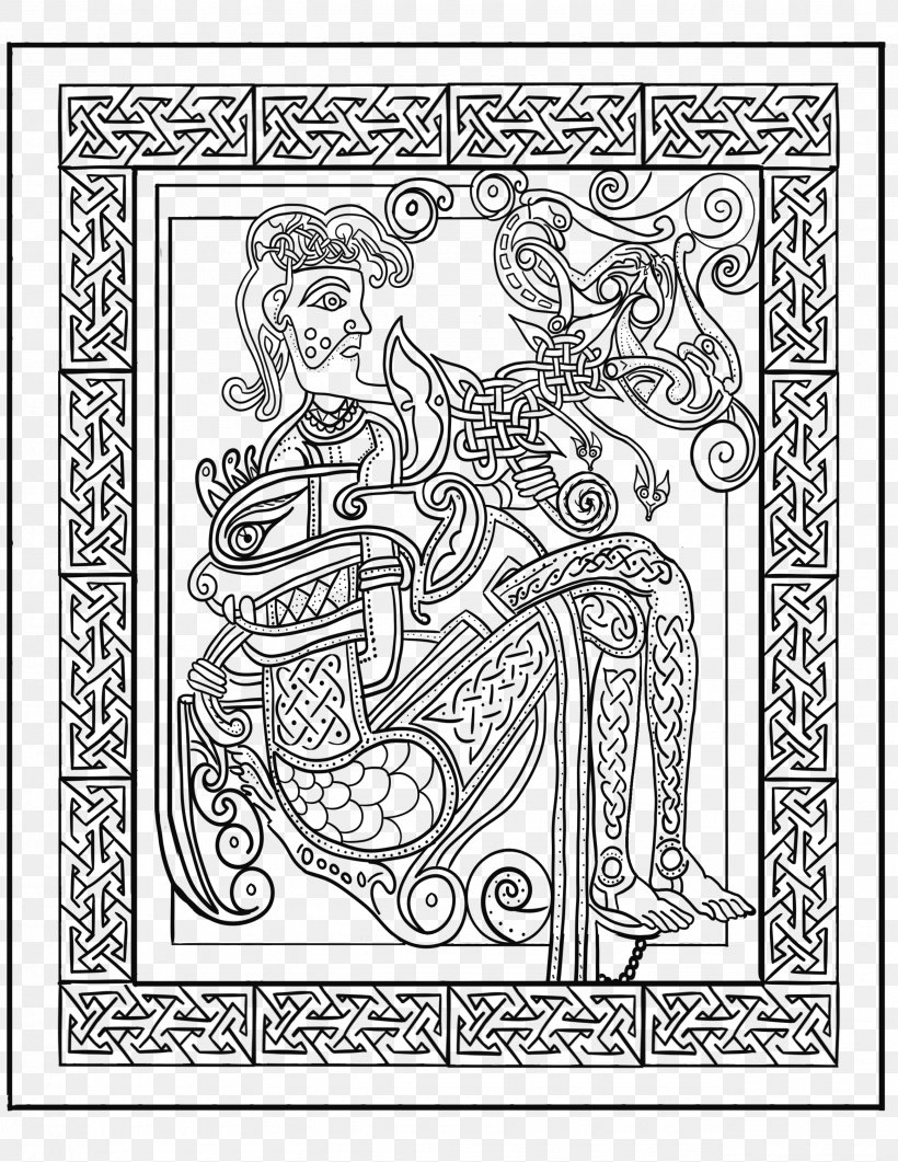 Book Of Kells Coloring Book Line Art, PNG, 2550x3300px, Watercolor, Cartoon, Flower, Frame, Heart Download Free
