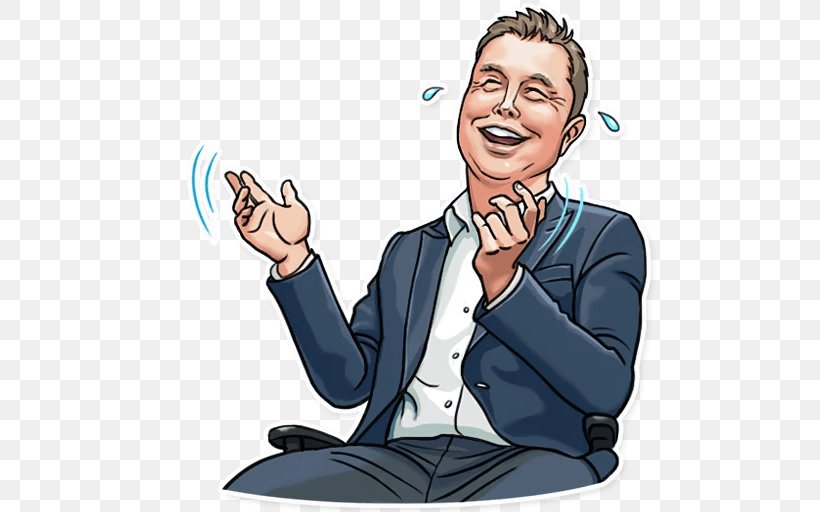 Elon Musk Sticker Telegram Face With Tears Of Joy Emoji, PNG, 512x512px, Elon Musk, Businessperson, Cartoon, Emoji, Face With Tears Of Joy Emoji Download Free