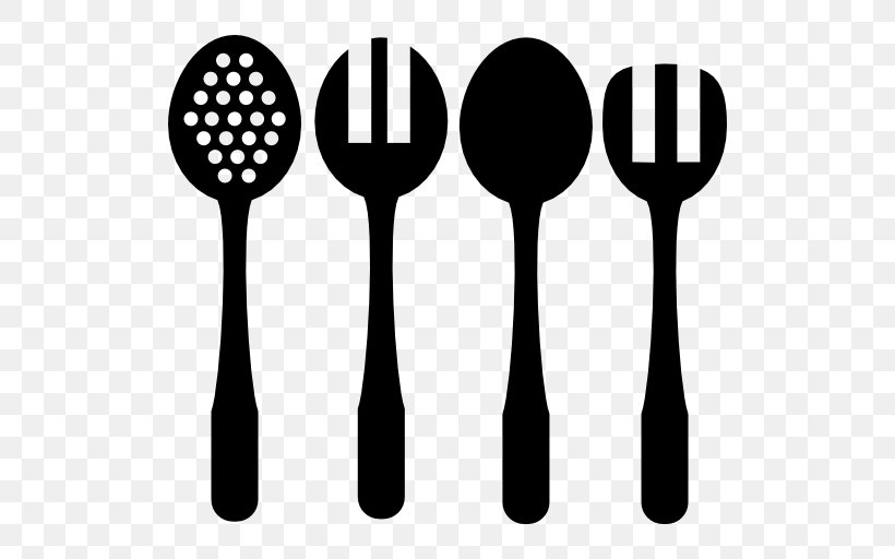 Kitchen Utensil Fork Spoon, PNG, 512x512px, Kitchen, Black And White, Cook, Cooking Ranges, Cookware Download Free
