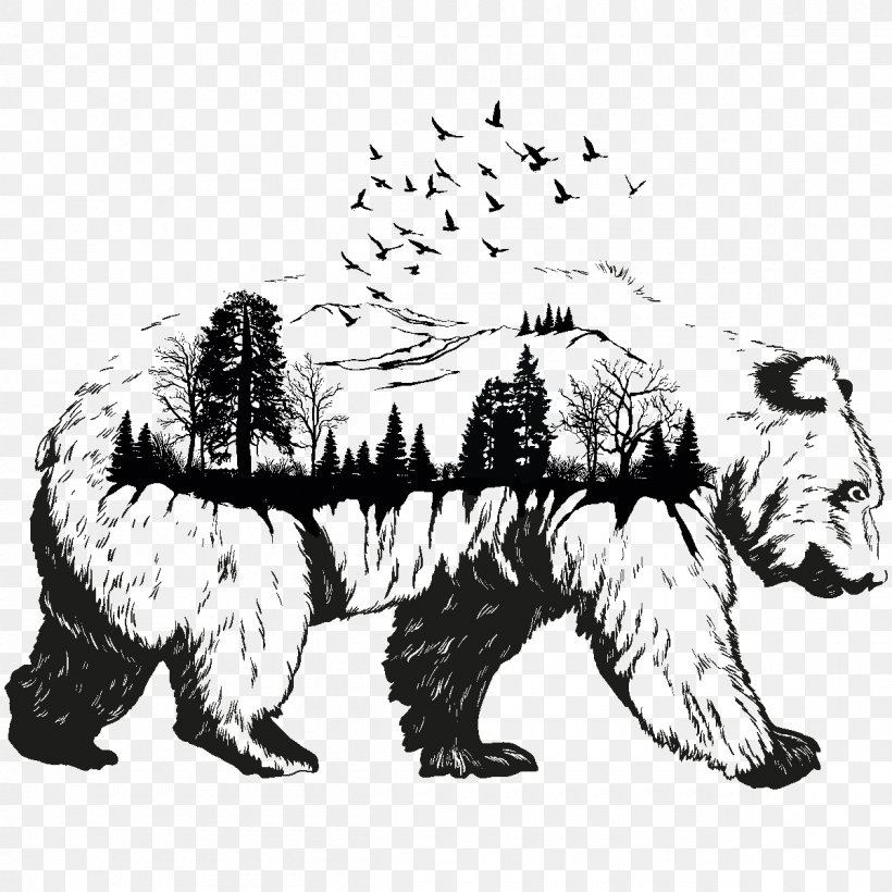 Vector Graphics Drawing Royalty-free Clip Art Image, PNG, 1200x1200px, Drawing, Art, Bear, Black And White, Carnivoran Download Free