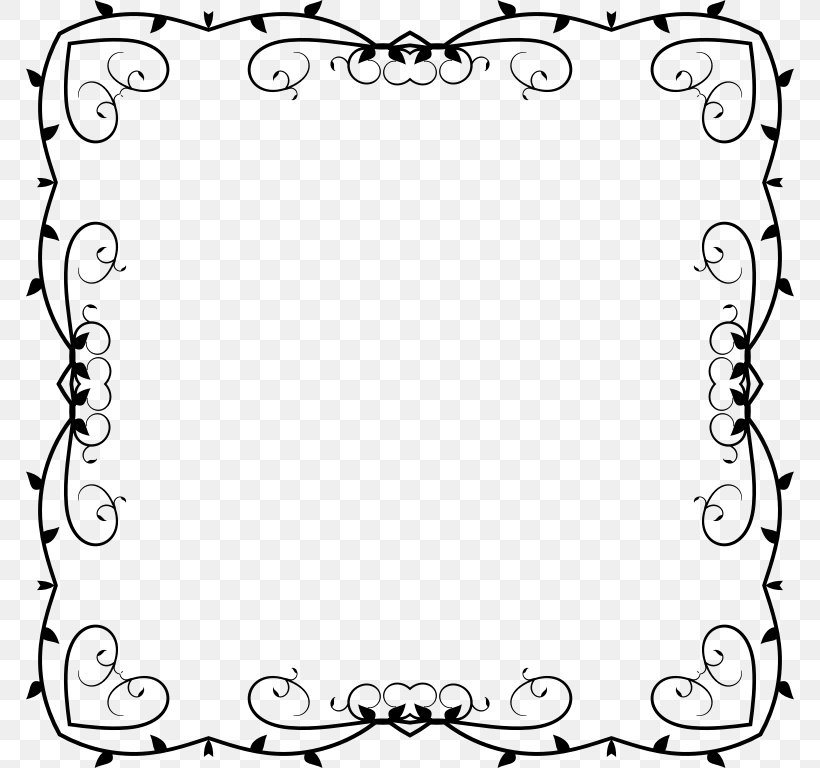 Picture Frames Borders And Frames Drawing Line Art Clip Art, PNG, 768x768px, Picture Frames, Area, Art, Black, Black And White Download Free
