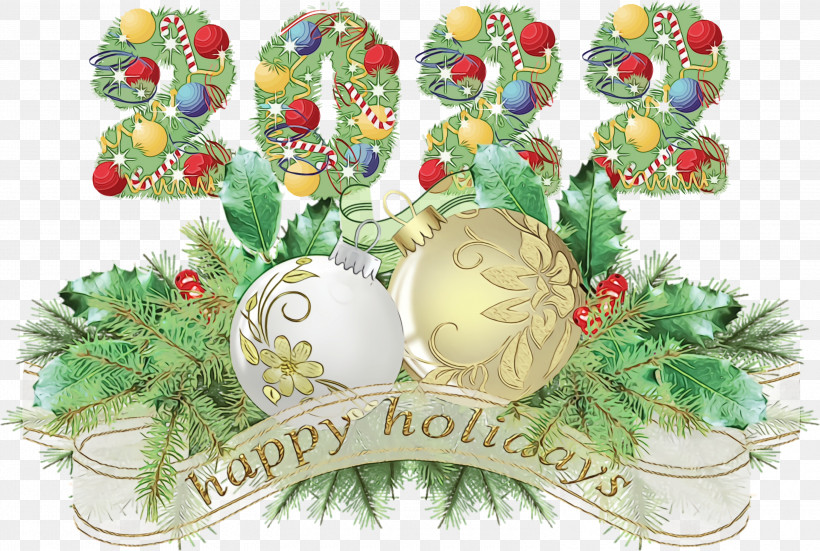 Christmas Day, PNG, 3000x2019px, Watercolor, Bauble, Christmas Day, Christmas Decoration, Christmas Ornament M Download Free