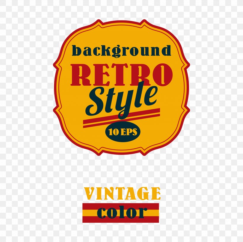 Logo Retro Style Euclidean Vector Illustration, PNG, 3545x3543px, Shading, Area, Brand, Brush, Clip Art Download Free
