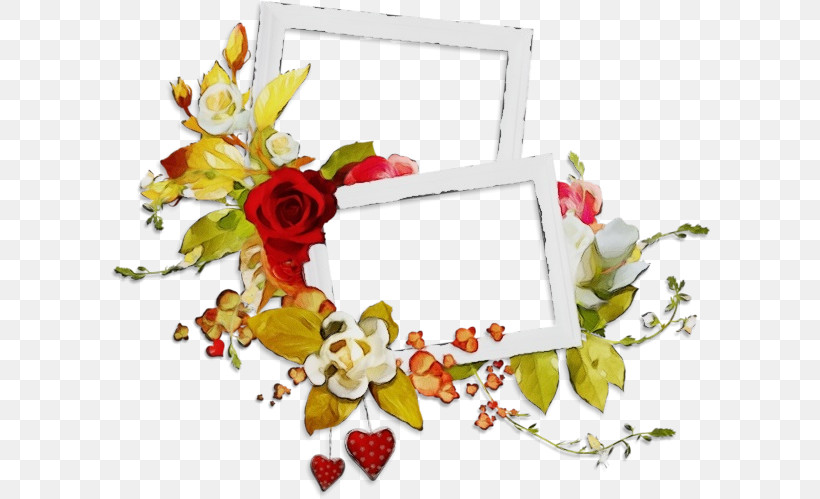Picture Frame, PNG, 600x499px, Watercolor, Cut Flowers, Floral Design, Flower, Heart Download Free