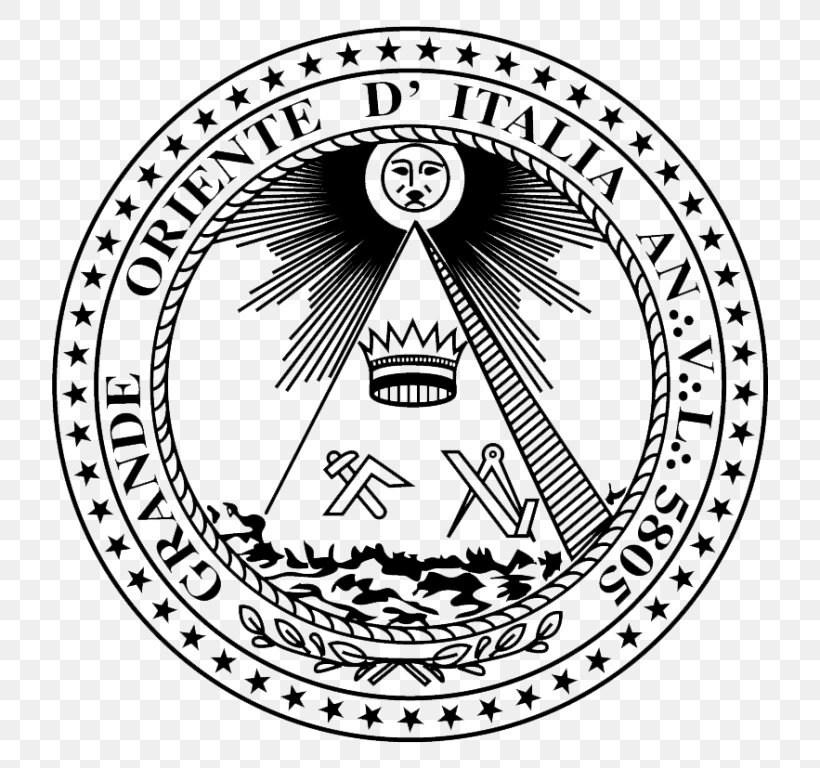 Grand Orient Of Italy Gran Loggia D'Italia Freemasonry Grand Master Palazzo Giustiniani, Rome, PNG, 768x768px, Grand Orient Of Italy, Area, Black And White, Brand, Emblem Download Free