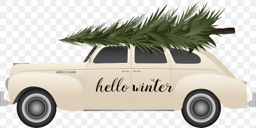 Hello Winter Winter, PNG, 3909x1955px, Hello Winter, American Cars, Car, Christmas Day, Christmas Tree Download Free