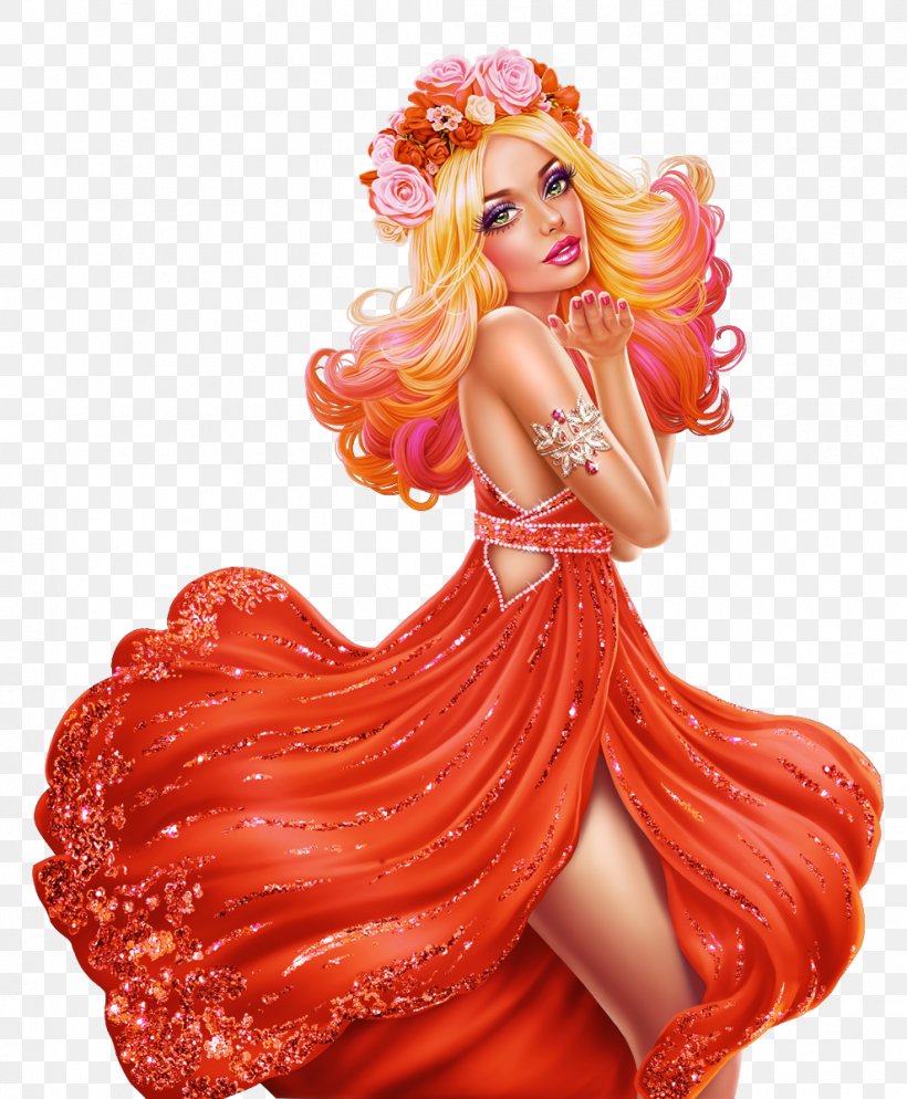 Orange, PNG, 989x1200px, Figurine, Barbie, Doll, Dress, Gown Download Free