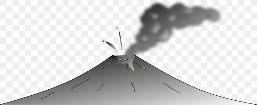 Volcano Black And White Clip Art, PNG, 2400x986px, Volcano, Black And White, Dormant Volcano, Drawing, Line Art Download Free