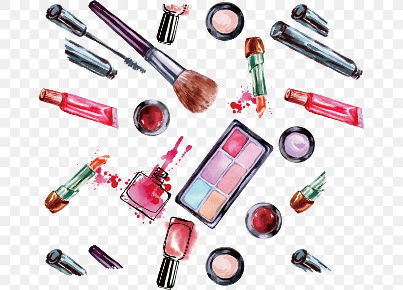 Cosmetics Wall Decal Brush Mascara Eyelash, PNG, 664x591px, Cosmetics, Art, Brush, Decorative Arts, Eye Liner Download Free