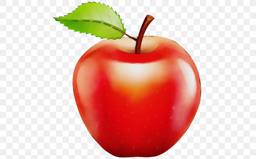 Natural Foods Fruit Apple Red Food, PNG, 512x512px, Watercolor, Apple, Food, Fruit, Leaf Download Free