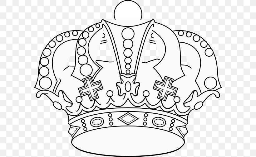 Crown Coloring Book Tiara Drawing Clip Art, PNG, 600x504px, Crown, Area, Auto Part, Black And White, Coloring Book Download Free