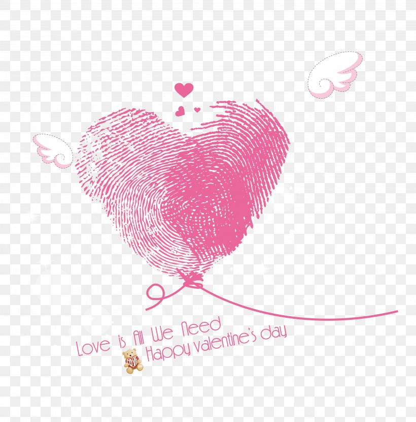 Heart Valentine's Day Fingerprint Love, PNG, 4026x4076px, Watercolor, Cartoon, Flower, Frame, Heart Download Free