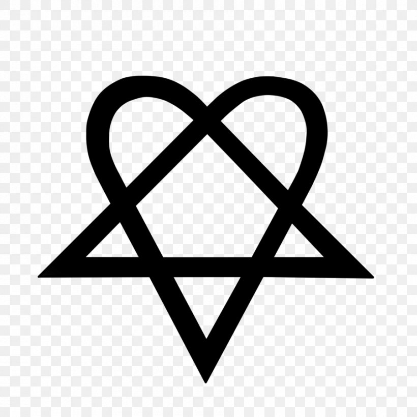 Heartagram Tattoo Ink HIM Ornament, PNG, 900x900px, Heartagram, Area, Black And White, Celtic Knot, Heart Download Free