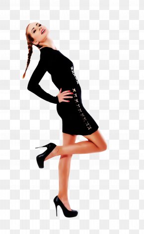 Knee Shoulder - Clothing Black Standing Dress Leg PNG