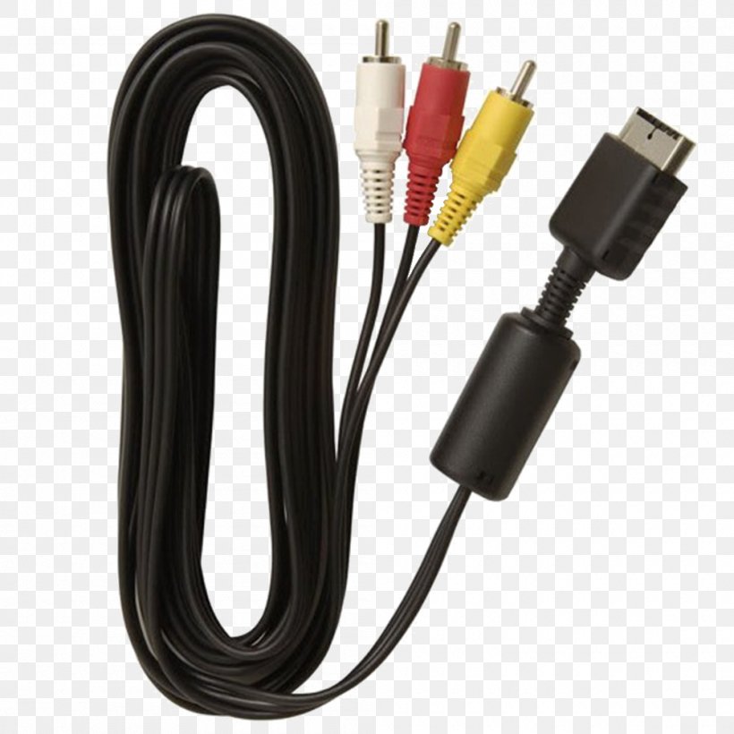 PlayStation 2 PlayStation 3 Composite Video RCA Connector, PNG, 1000x1000px, Playstation 2, Audio Signal, Av Input, Cable, Component Video Download Free