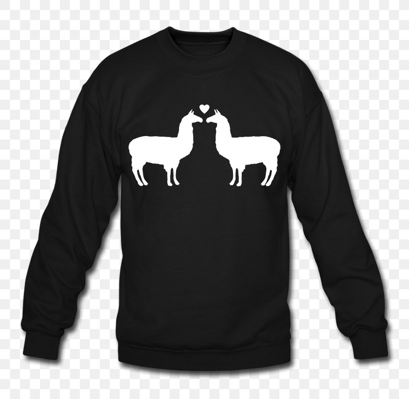 T-shirt Hoodie Llama Crew Neck Sweater, PNG, 800x800px, Tshirt, Amazoncom, Black, Bluza, Brand Download Free