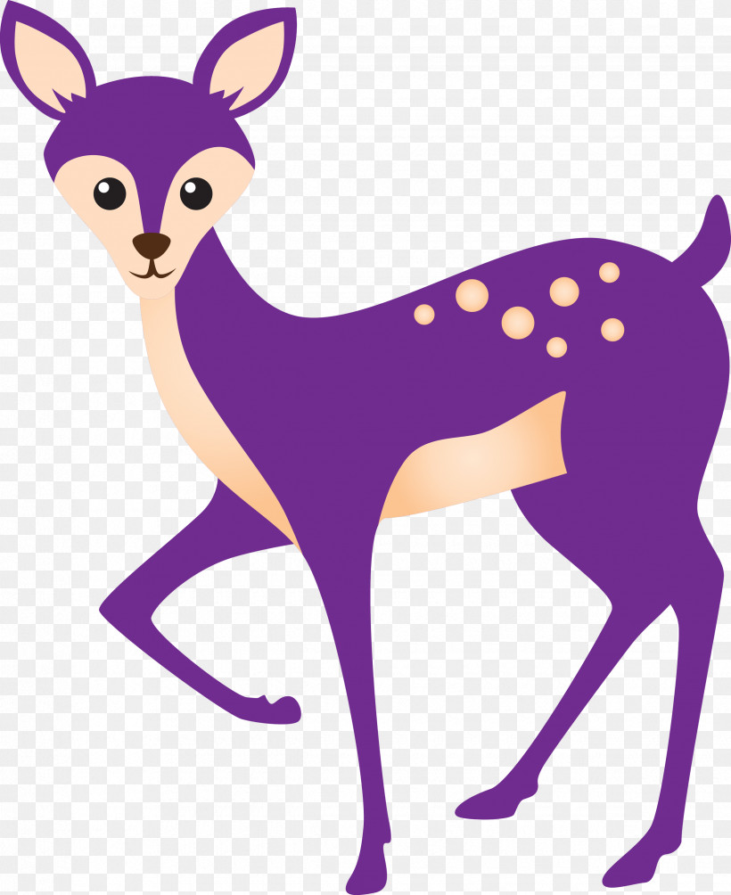 Purple Violet Deer Tail Wildlife, PNG, 2450x3000px, Watercolor Deer, Animal Figure, Deer, Fawn, Purple Download Free