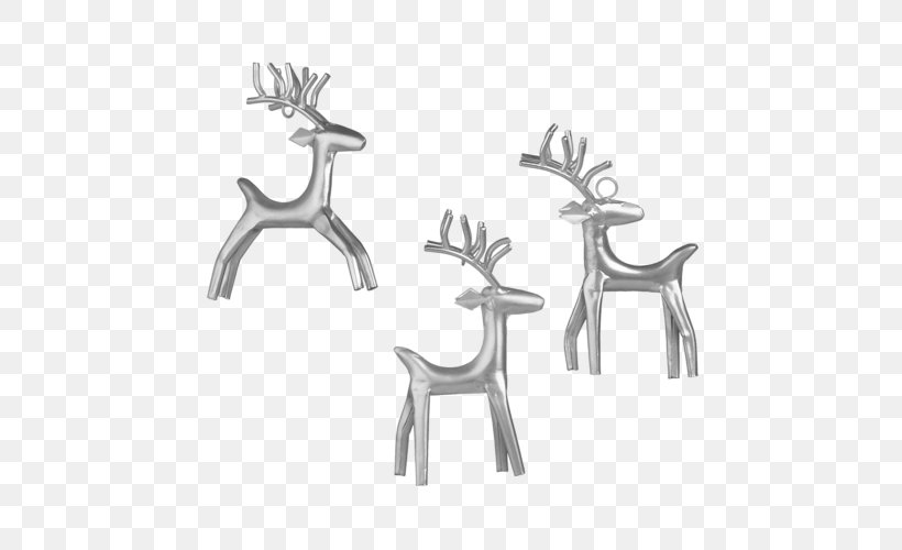Reindeer Antler Christmas Ornament White, PNG, 500x500px, Reindeer, Antler, Black, Black And White, Blue Download Free