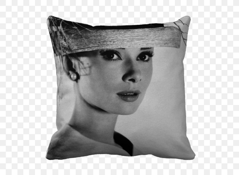 Audrey Hepburn Actor Pillow Female Cushion, PNG, 600x600px, Audrey Hepburn, Actor, Black And White, Brigitte Bardot, Cushion Download Free