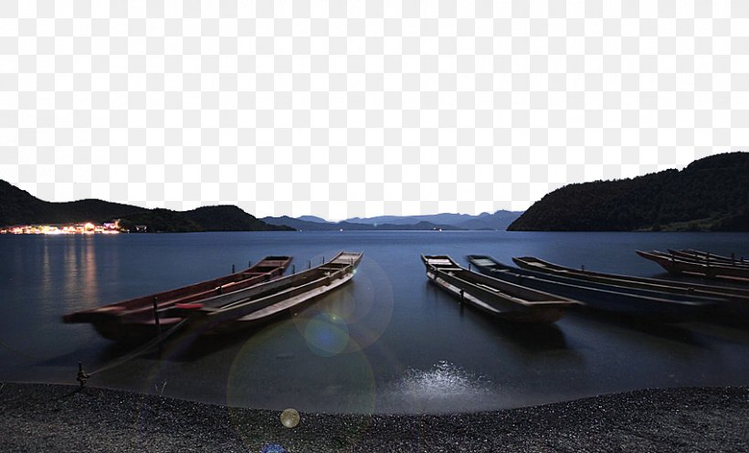 Lugu Lake West Lake Daming Lake, PNG, 850x515px, Lugu Lake, Boat, Calm, Daming Lake, Exposure Download Free
