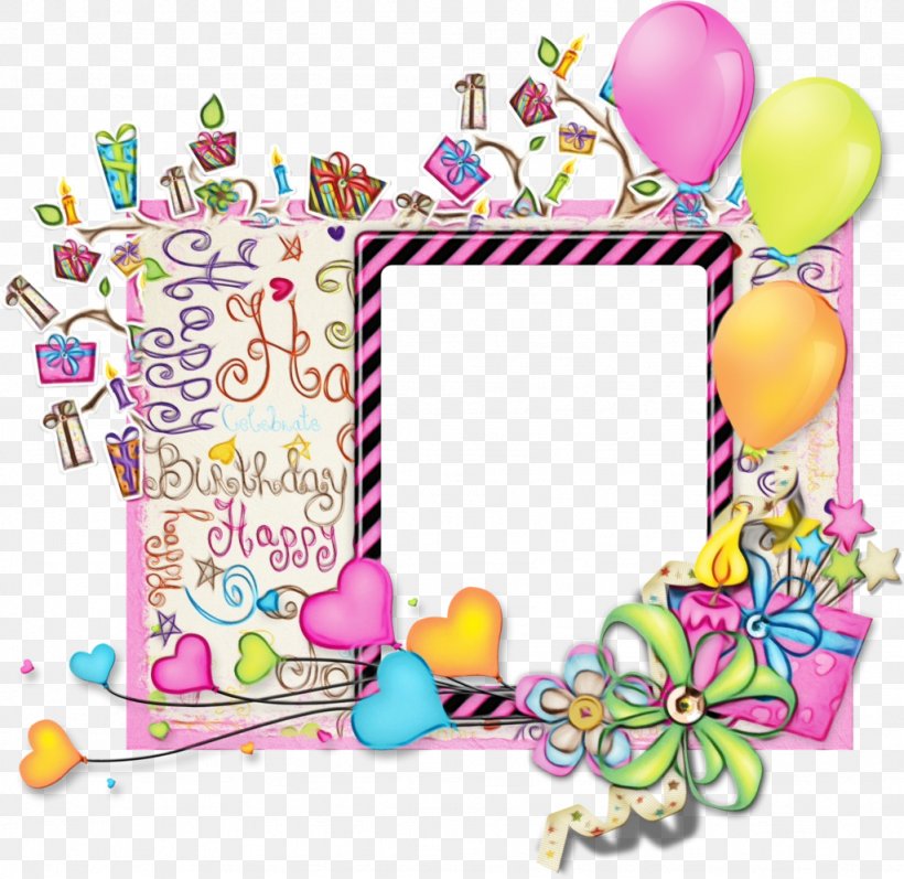 Happy Birthday Photo Frame, PNG, 1024x996px, Picture Frames, Birthday ...