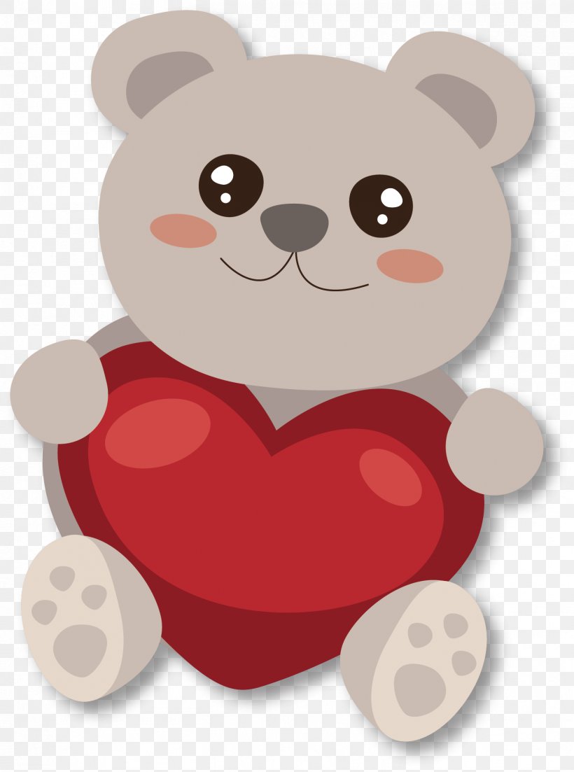 Bear Euclidean Vector Valentines Day, PNG, 1453x1956px, Watercolor, Cartoon, Flower, Frame, Heart Download Free