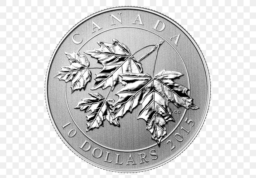 Coin Silver Currency Canadian Gold Maple Leaf, PNG, 570x570px, Coin, Black And White, Canadian Dollar, Canadian Gold Maple Leaf, Canadian Silver Maple Leaf Download Free