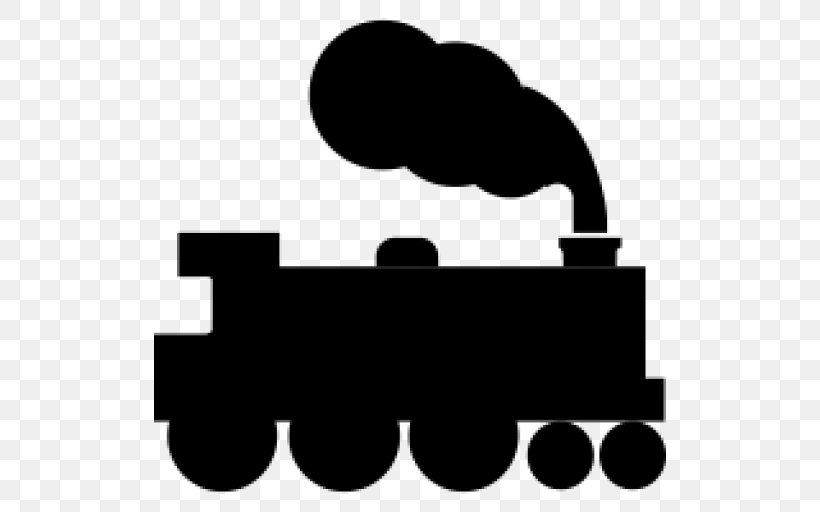 Train Rail Transport Steam Locomotive Clip Art, PNG, 512x512px, Train, Black, Black And White, Brand, Diesel Locomotive Download Free
