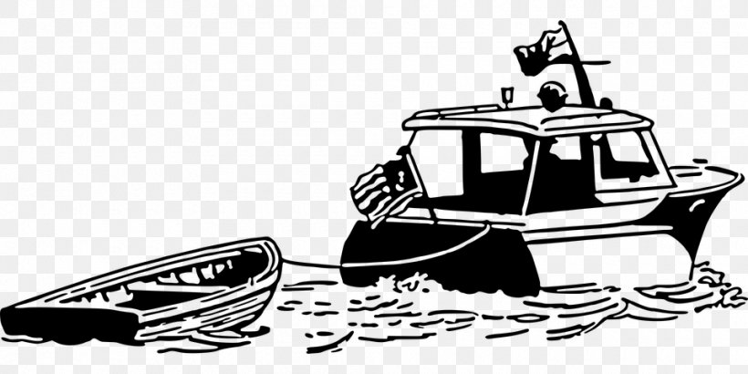 Boat Towing Dinghy Clip Art, PNG, 960x480px, Boat, Automotive Design, Black And White, Boating, Brand Download Free