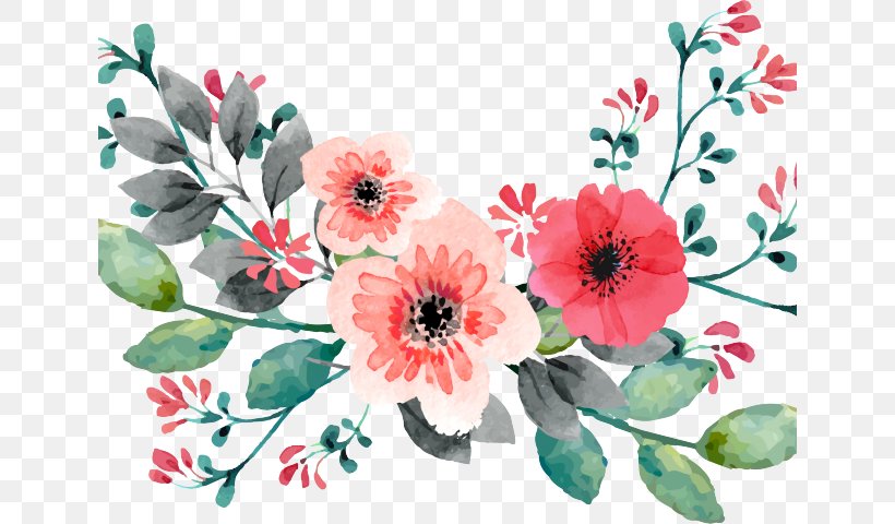 Bouquet Of Flowers Drawing, PNG, 640x480px, Watercolor Painting, Anemone, Cut Flowers, Drawing, Floral Design Download Free