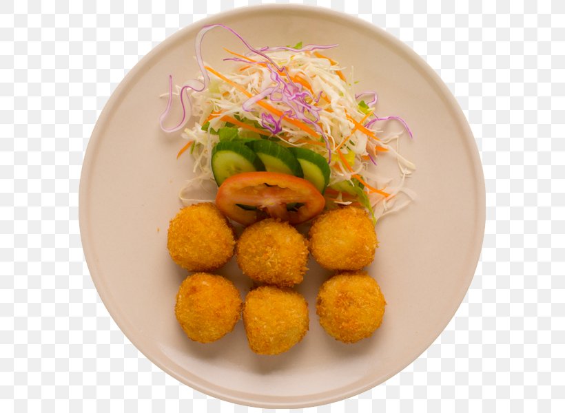 Korokke Japanese Cuisine Tempura Croquette Sushi, PNG, 600x600px, Korokke, Arancini, Asian Food, Comfort Food, Croquette Download Free