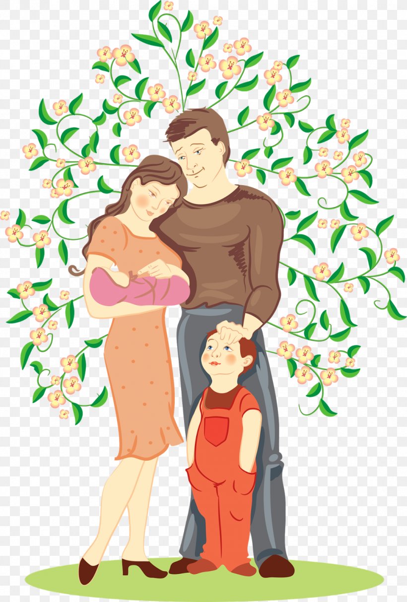 Family, PNG, 1081x1600px, Watercolor, Cartoon, Flower, Frame, Heart Download Free
