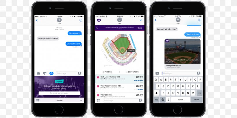 Feature Phone Smartphone StubHub Ticket Mobile Phones, PNG, 2250x1125px, Feature Phone, Brand, Cellular Network, Chatbot, Communication Download Free