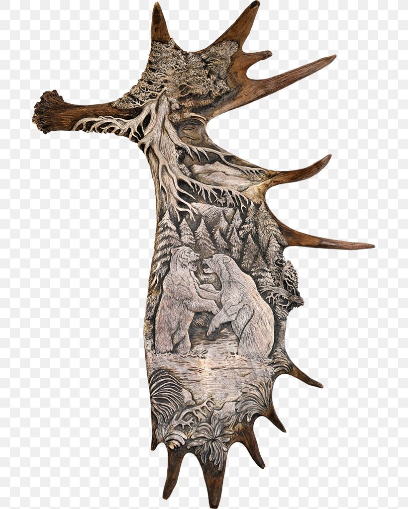 Moose Antler Deer Horn Sculpture, PNG, 691x1024px, Moose, Antler, Bone, Candlestick, Carving Download Free